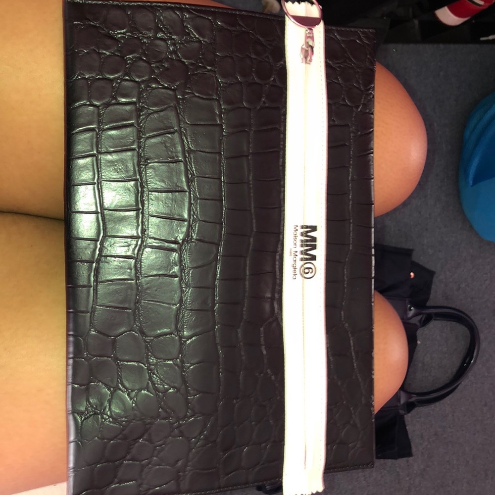 Crocodile black and white MM6 Bag